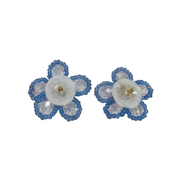 Decorative Flower Shaped Beaded Earrings - Picture 7 of 10